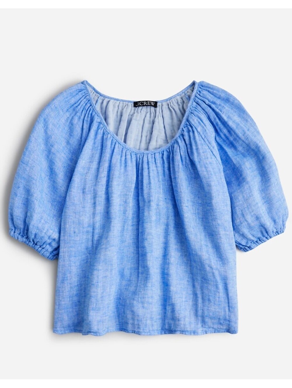 J.CREW blue chambray puff sleeve blouse sz XXS